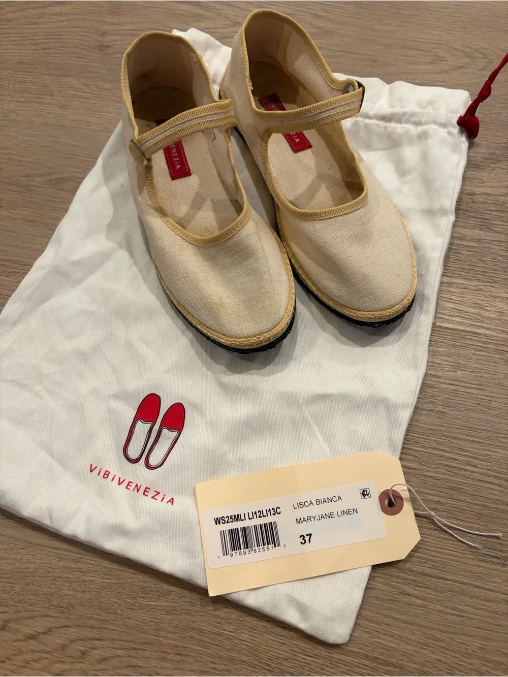 Vibi Venezia Mary Jane Linen Espadrilles in Beige
